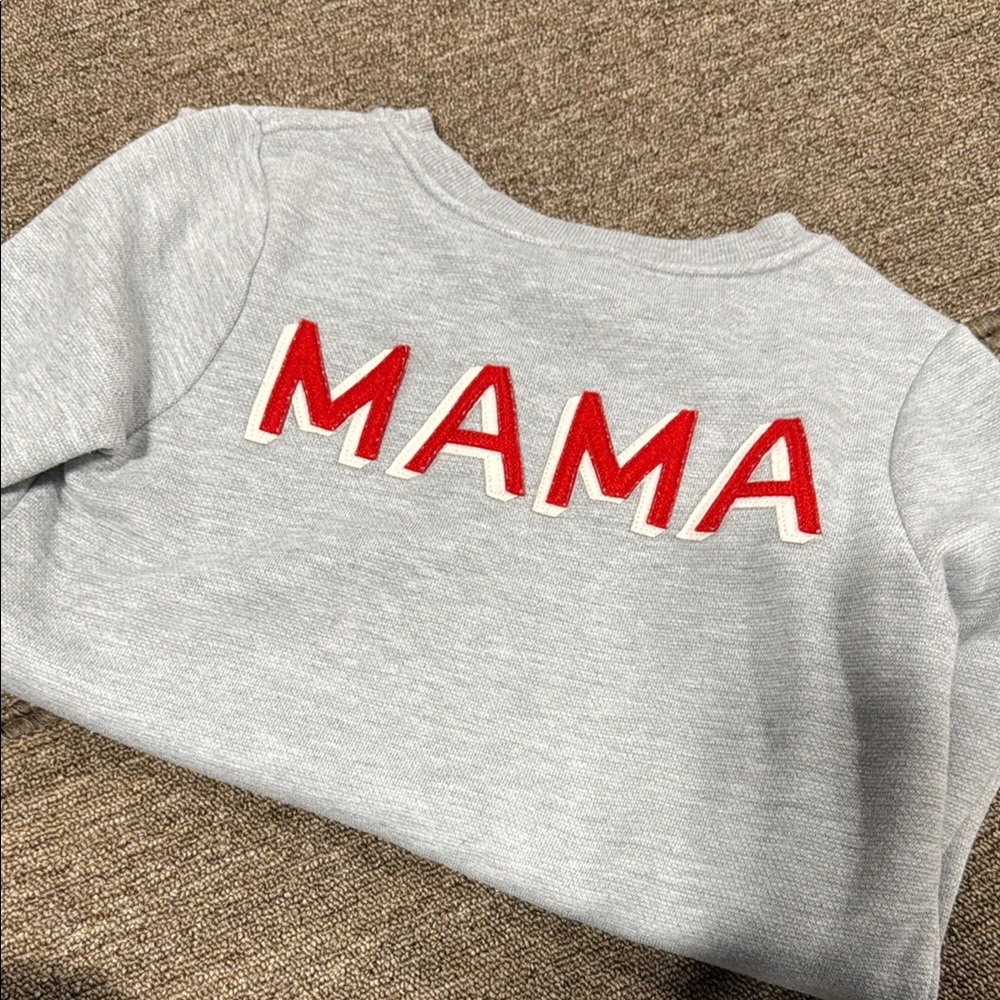 Ingrid & Isabel Gray Mama Sweatshirt with Red Accents